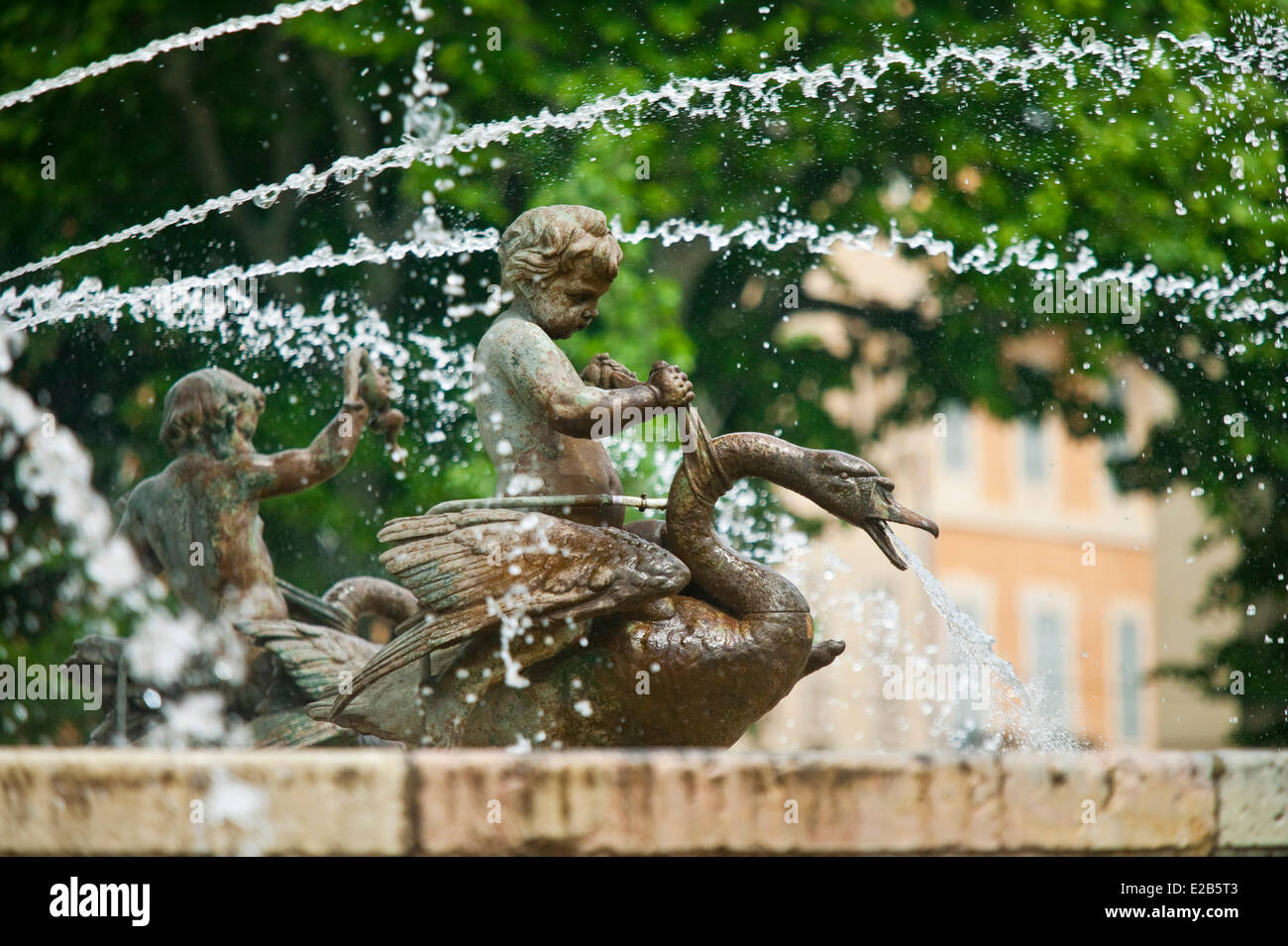 France, Bouches du Rhone, Aix en Provence, the Rotonde fountain Stock Photo