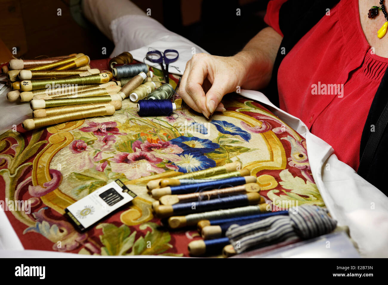 France, Paris, Gobelins Factory, tapestry Stock Photo Alamy