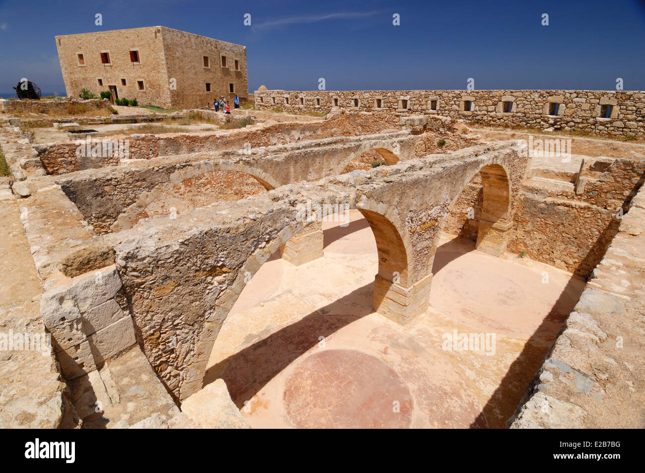 Greece, Crete, Rethymnon, Venetian fortress (Fortezza), ruins of arches Stock Photo