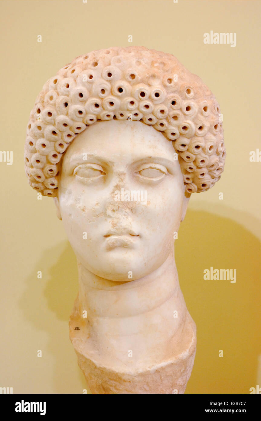 Greece, Crete, Heraklion, archaeological museum, sculpture of the face