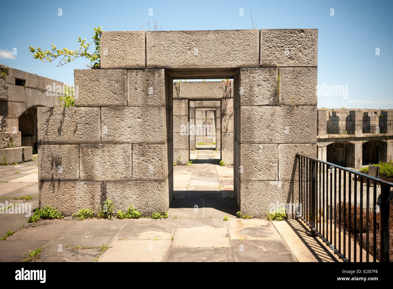 The second floor of the historic Fort Totten Water Battery in Fort