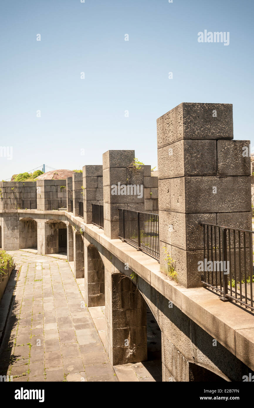 The second floor of the historic Fort Totten Water Battery in Fort Totten in the Bayside neighborhood of Queens in New York Stock Photo