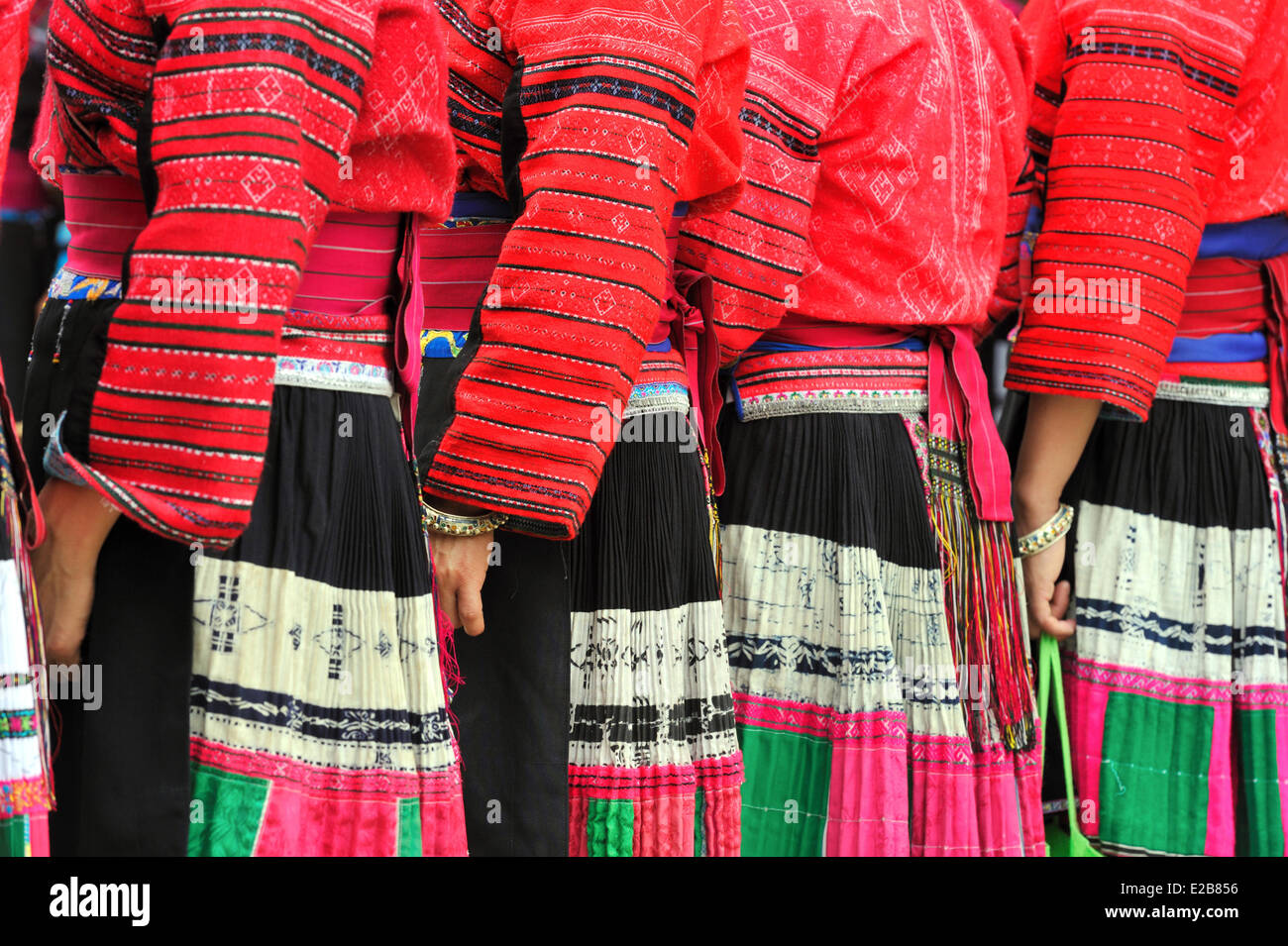 China, Guangxi Province, Longsheng, Dazhai village, Red Yao minority Stock Photo