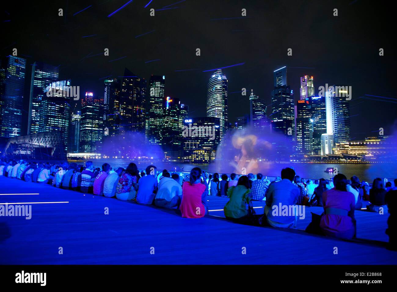 singapore marina bay sound and light show stock photo 70318704