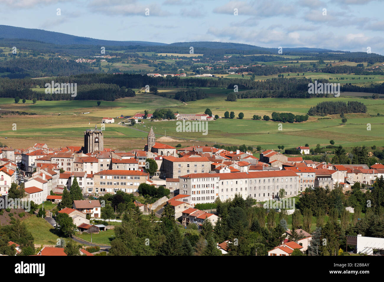 France, Haute Loire, Gevaudan, mountains of Margeride, Saugues, Via Podiensis Pilgrimage of St Jacques de Compostela Stock Photo