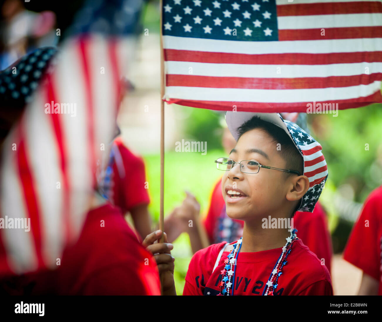 Annual Flag Day Parade starting at New York City Hall Park Stock Photo