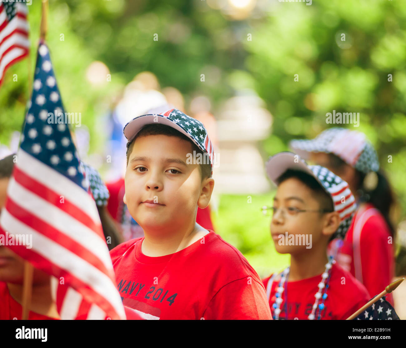 Annual Flag Day Parade starting at New York City Hall Park Stock Photo