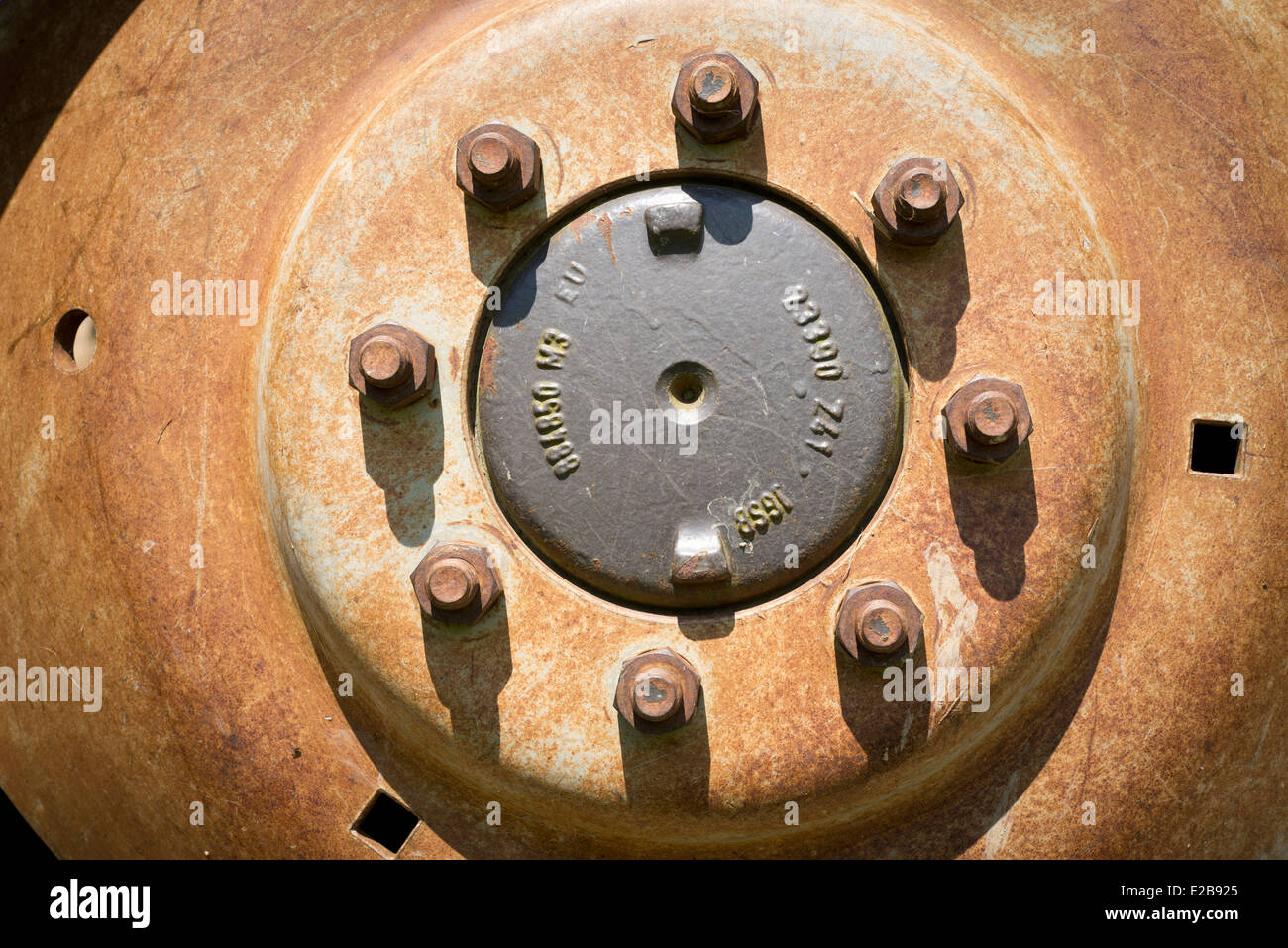 Wheel Nuts Of A Tractor Wheel Stock Photo Alamy