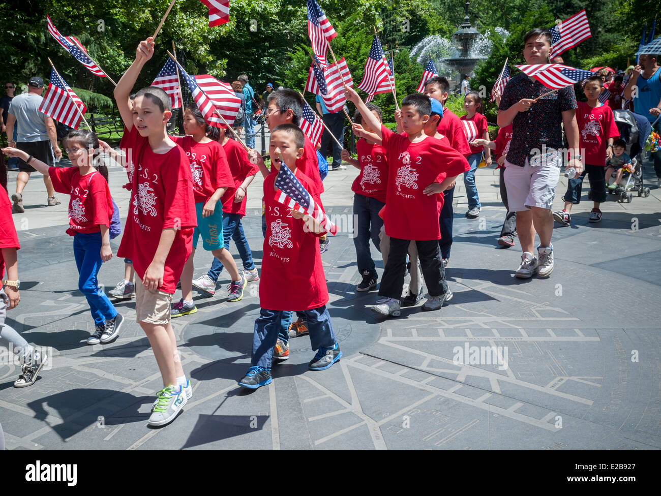 Annual Flag Day Parade starting at New York City Hall Park Stock Photo