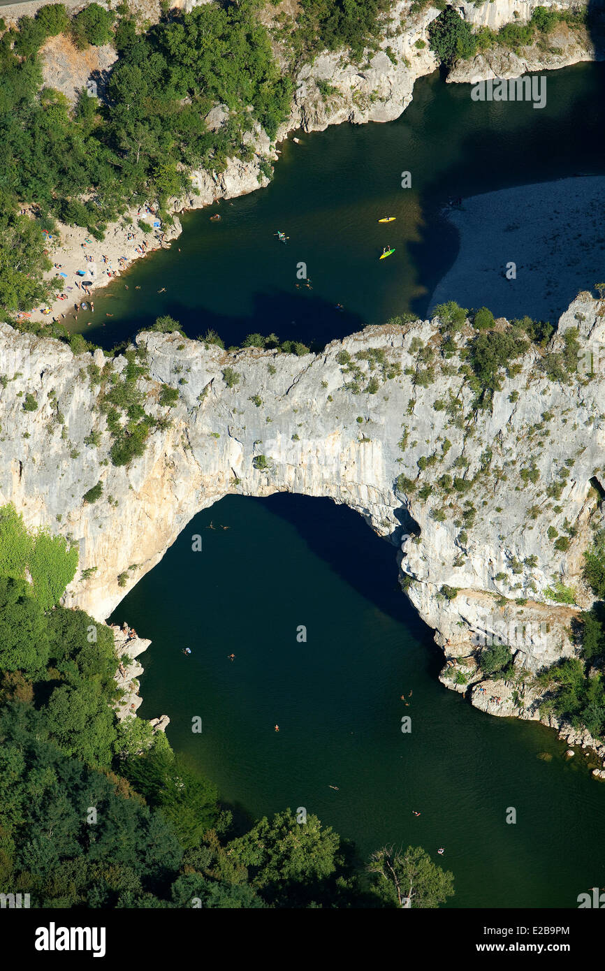 France, Ardeche, Gorges de l'Ardeche, Vallon Pont d'Arc, the Pont d'Arc ...