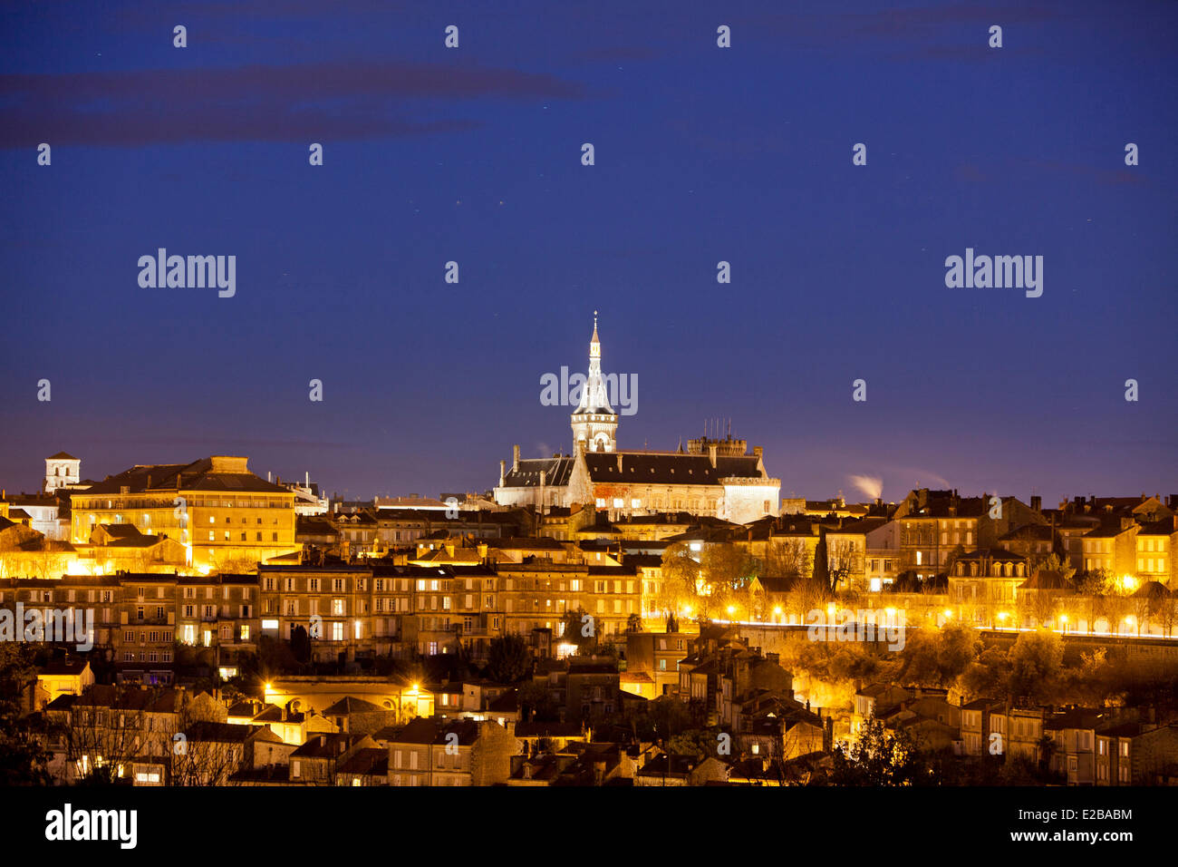 France, Charente, Angouleme by night Stock Photo