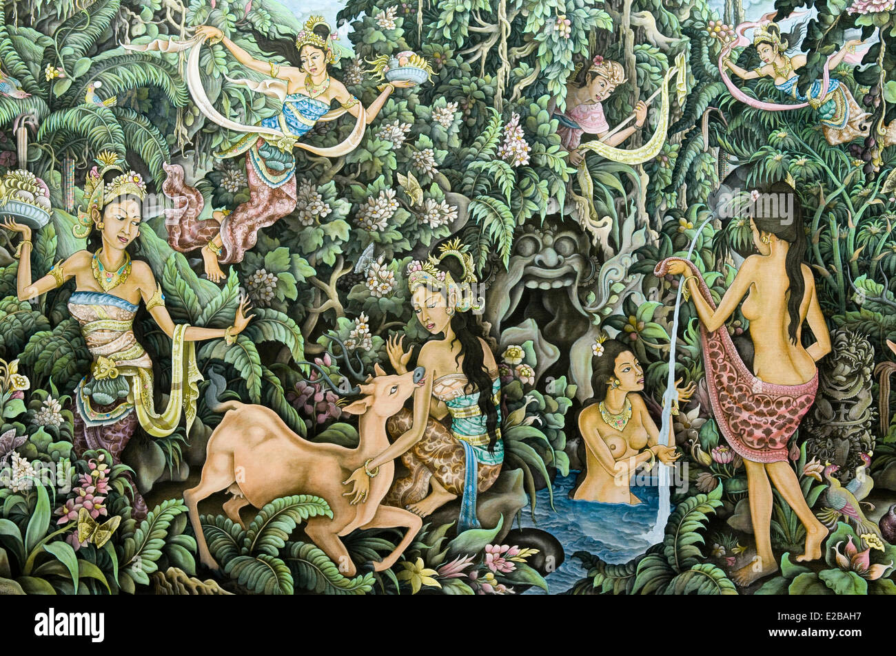Indonesia, Bali, Ubud, Neka Art Museum, painting of the artist Ida Bagus Rai Stock Photo