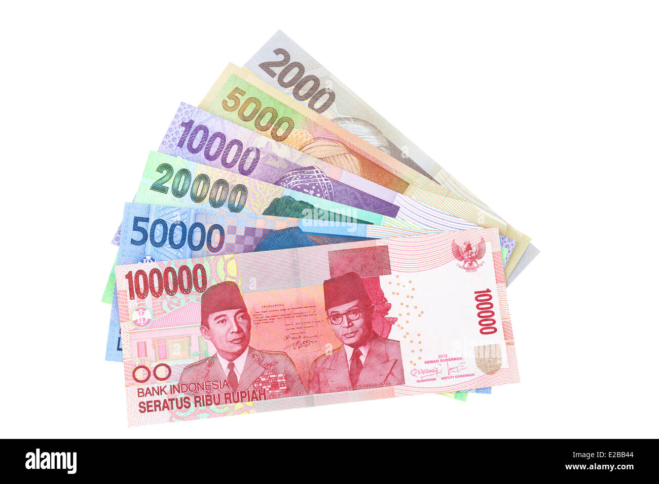 Indonesian banknotes in various denominations Stock Photo