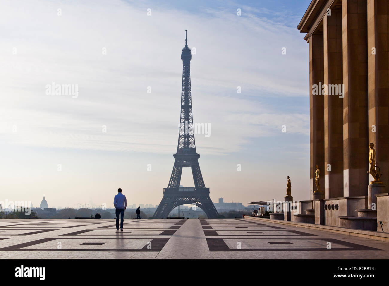 France, Paris, Place du Trocadero and Eiffel Tower Stock Photo