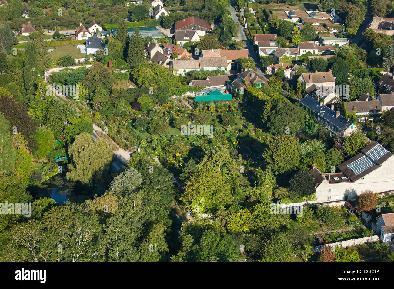 France, Eure, Giverny, house and garden (aerial view Stock