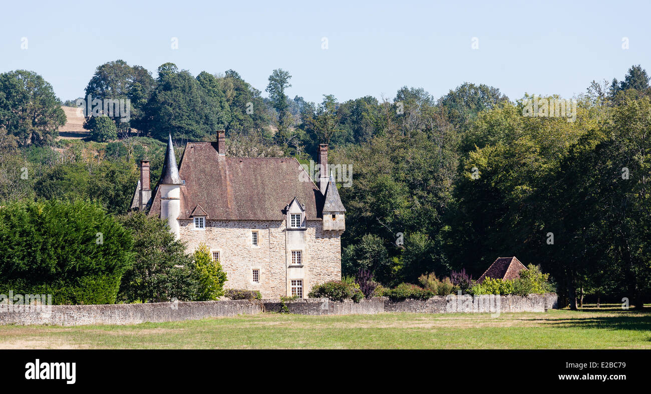 France, Dordogne, Perigord Vert, Saint Paul la Roche, Chateau de Montardy Stock Photo