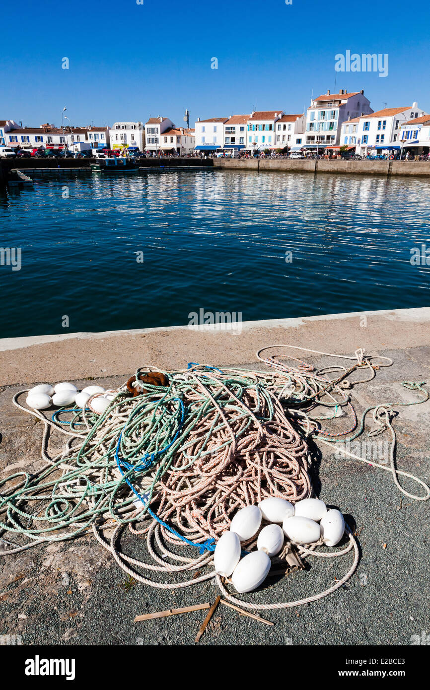 France, Vendee, Ile d'Yeu, Port Joinville, the harbour Stock Photo