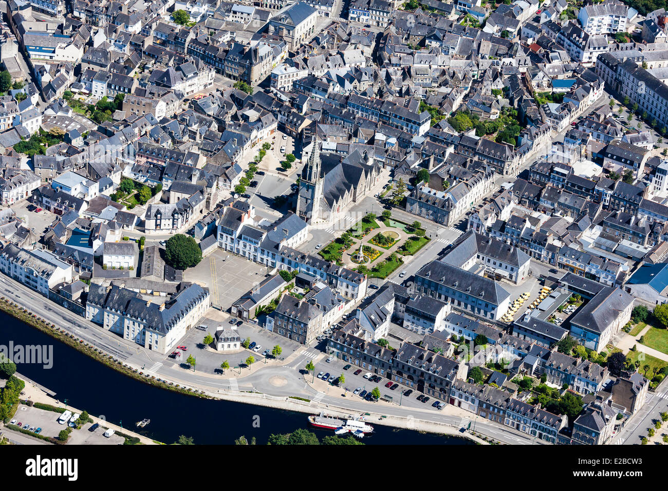 France, Morbihan, Blavet Valley, Pontivy (aerial view Stock Photo Alamy