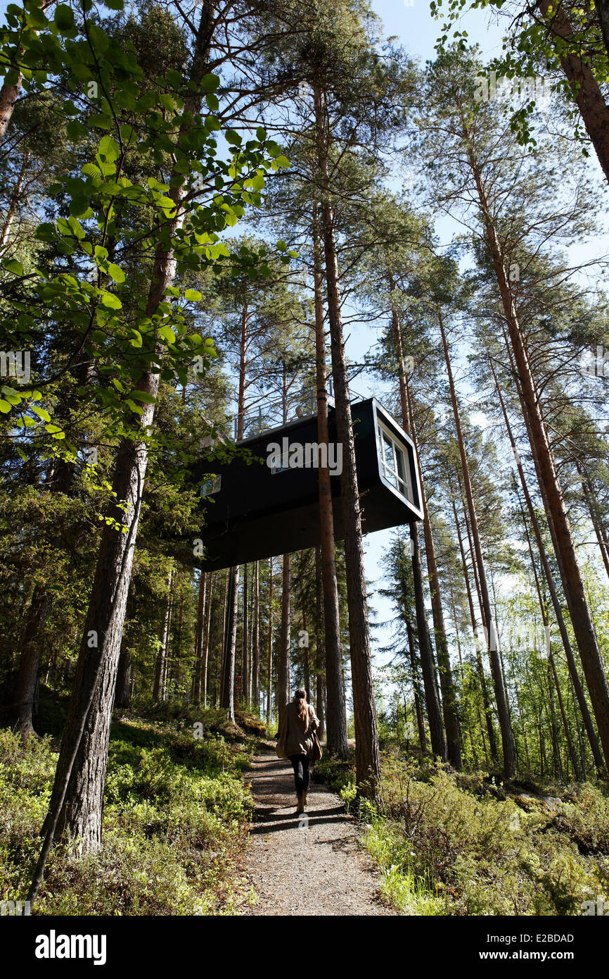Sweden, Lapland, Norrbotten County, Harads, Treehotel, Cabine hut Stock Photo
