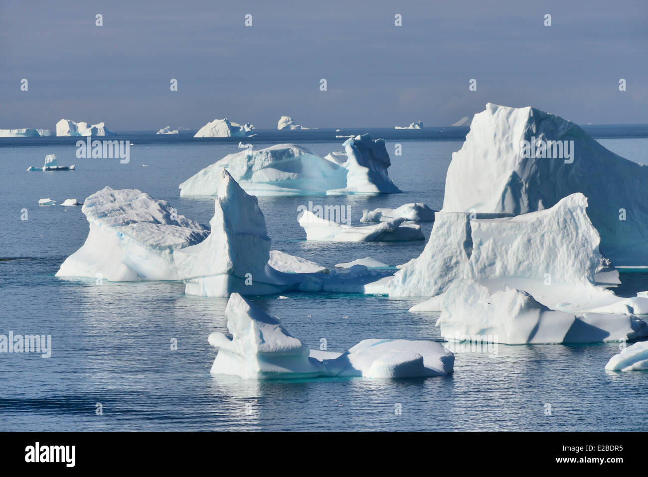 Greenland, Baffin Bay, Nuussuaq, Icebergs Stock Photo