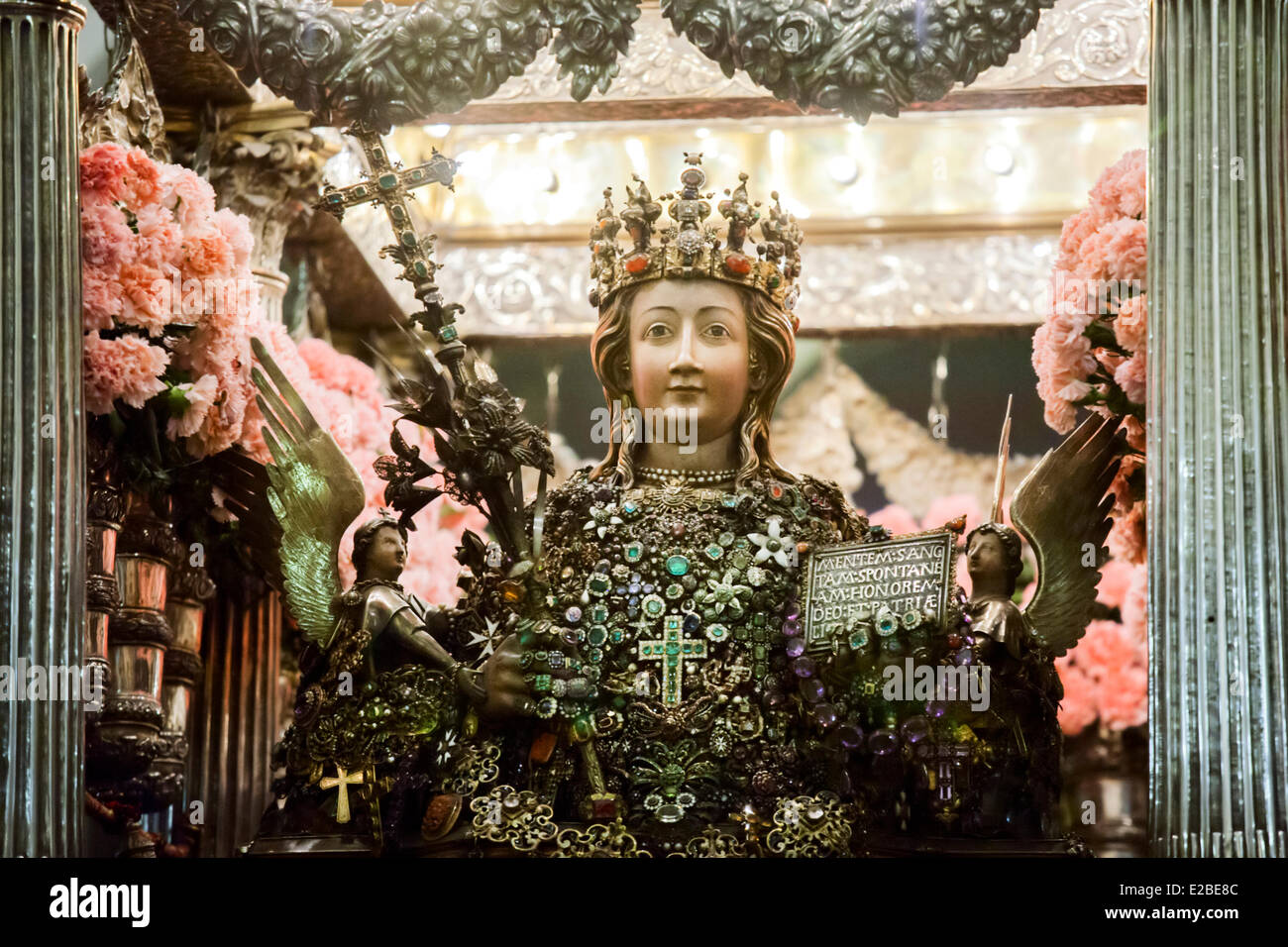 Italy, Sicily, Catania, listed as World Heritage by UNESCO, Sant'Agata festivity, Reliquary bust Stock Photo