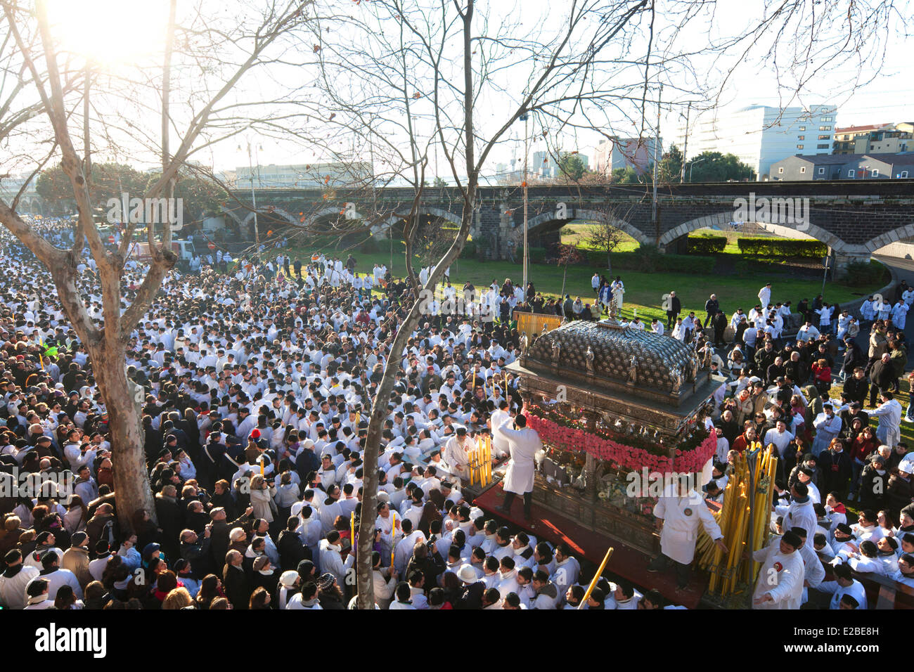 Italy, Sicily, Catania, listed as World Heritage by UNESCO, Sant'Agata festivity Stock Photo