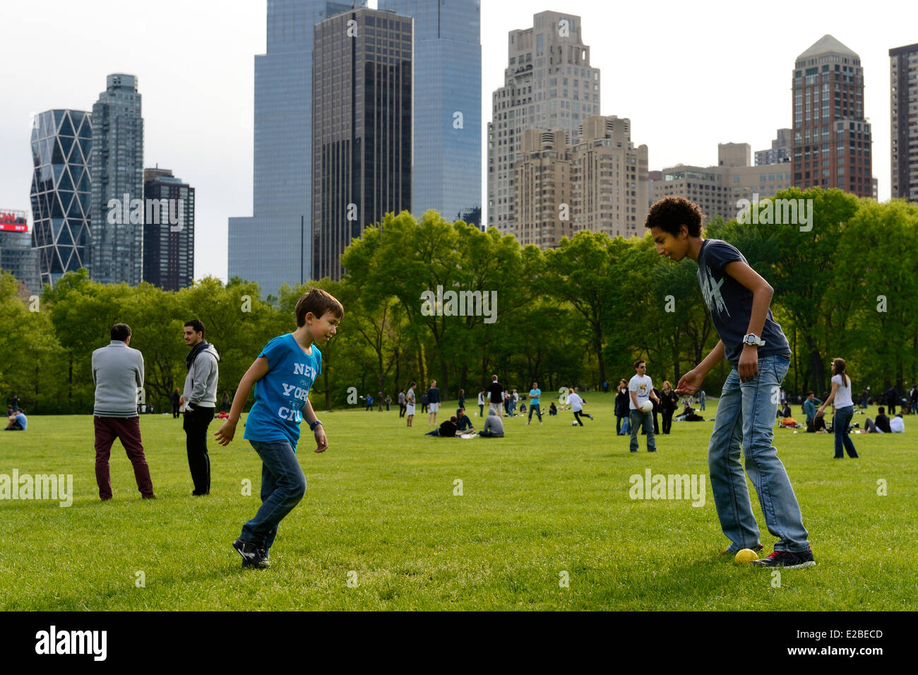 United States, New York City, Manhattan, Central Park, children playing