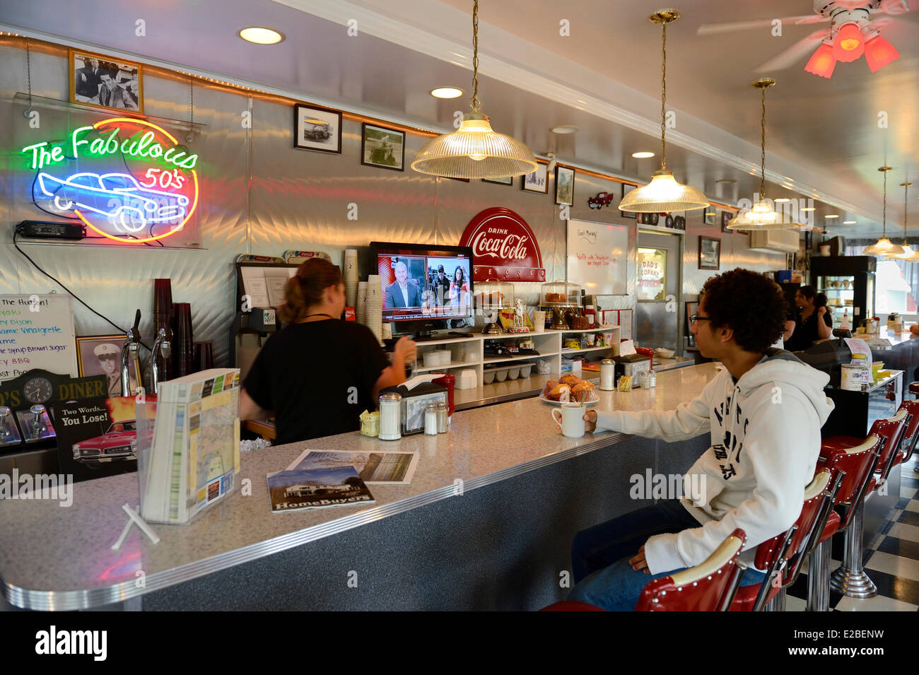 United States, New York City, Copake, breakfast in a diner Stock Photo