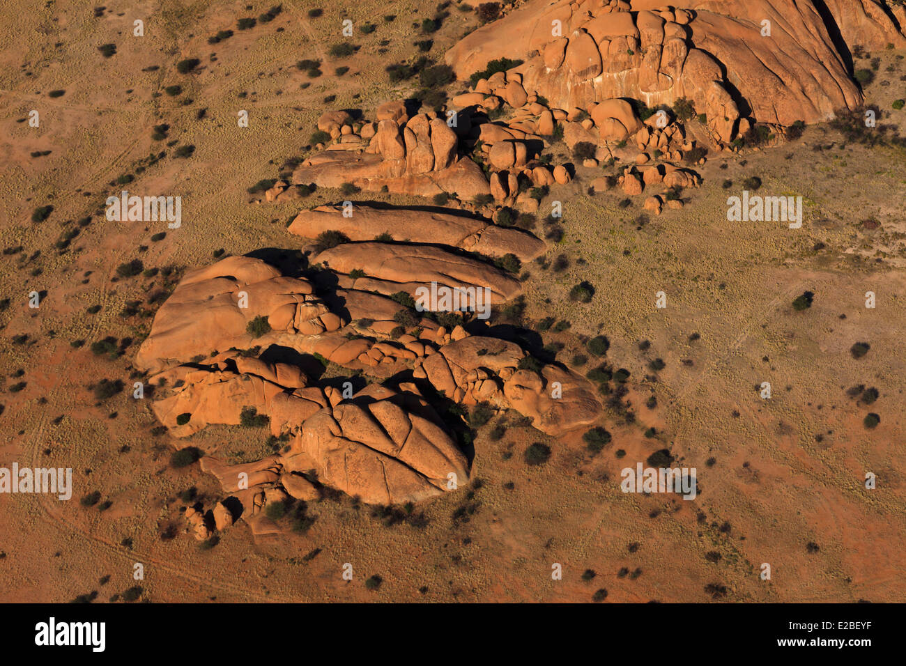 Namibia, Erongo Region, Damaraland, the Spitzkoppe or Spitzkop (1784 m), granite mountain in the Namib Desert (aerial view) Stock Photo