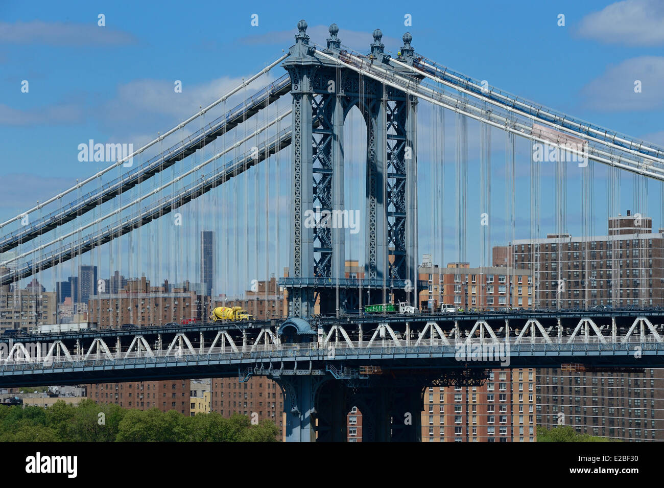 United States, New York City, Manhattan, Manhattan Bridge Stock Photo