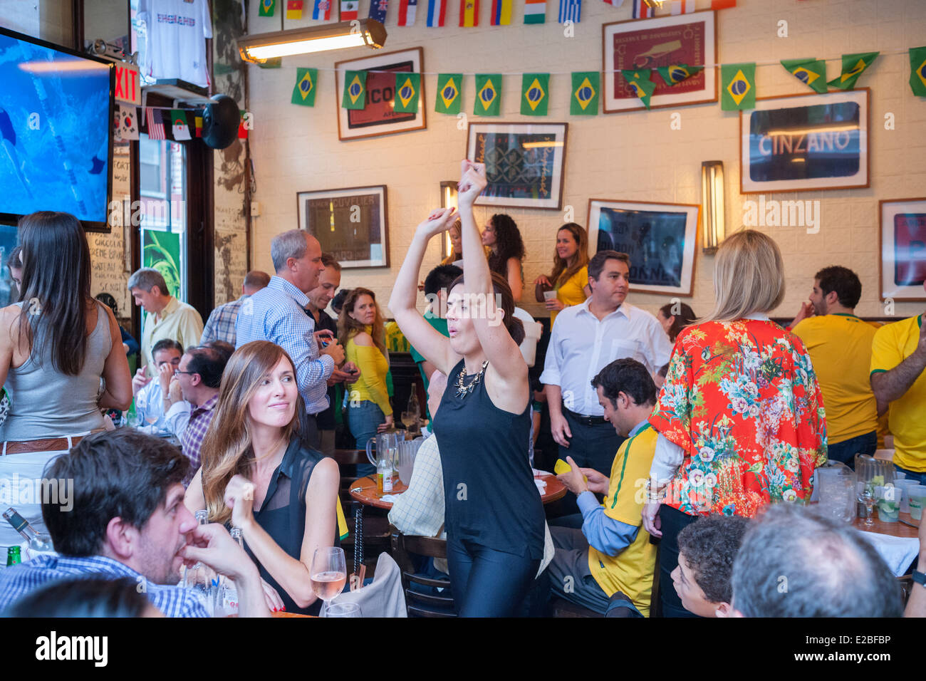 Football (soccer) fans watching the first game of the FIFA World Cup