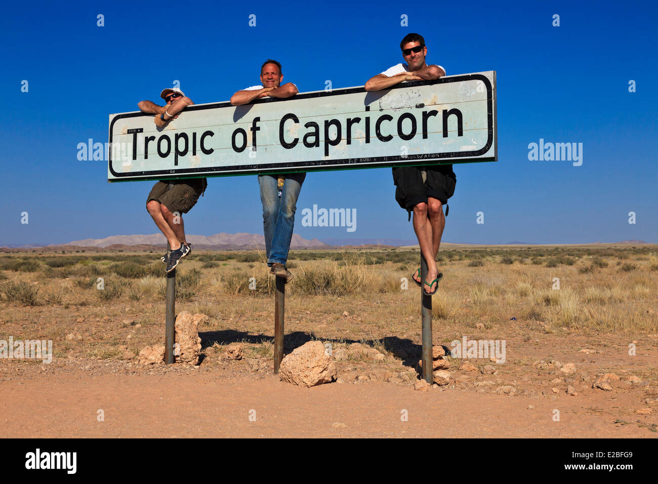 Namibia, Erongo Region, Tropic of Capricorn sign Stock Photo