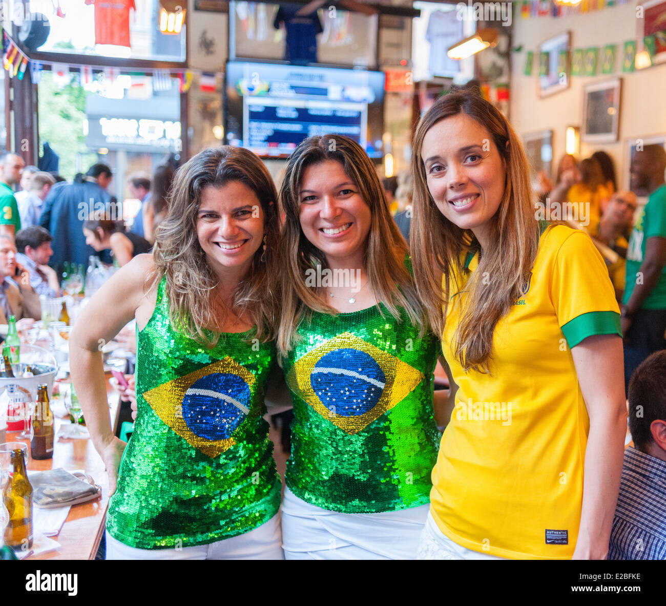 Football (soccer) fans watching the first game of the FIFA World Cup