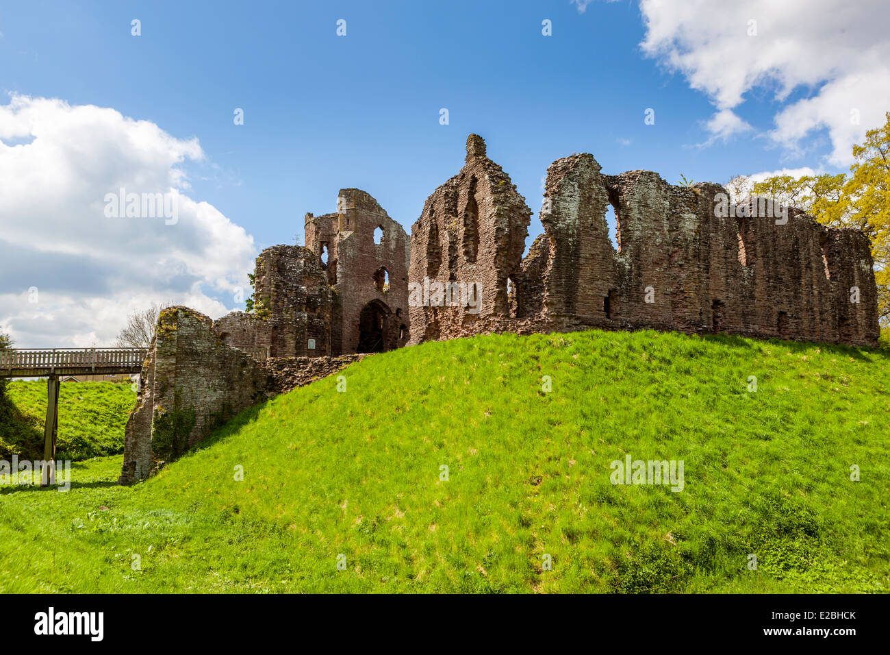 Ruined 13th century Grosmont Castle, Monmouthshire, Wales, United Kingdom, Europe. Stock Photo