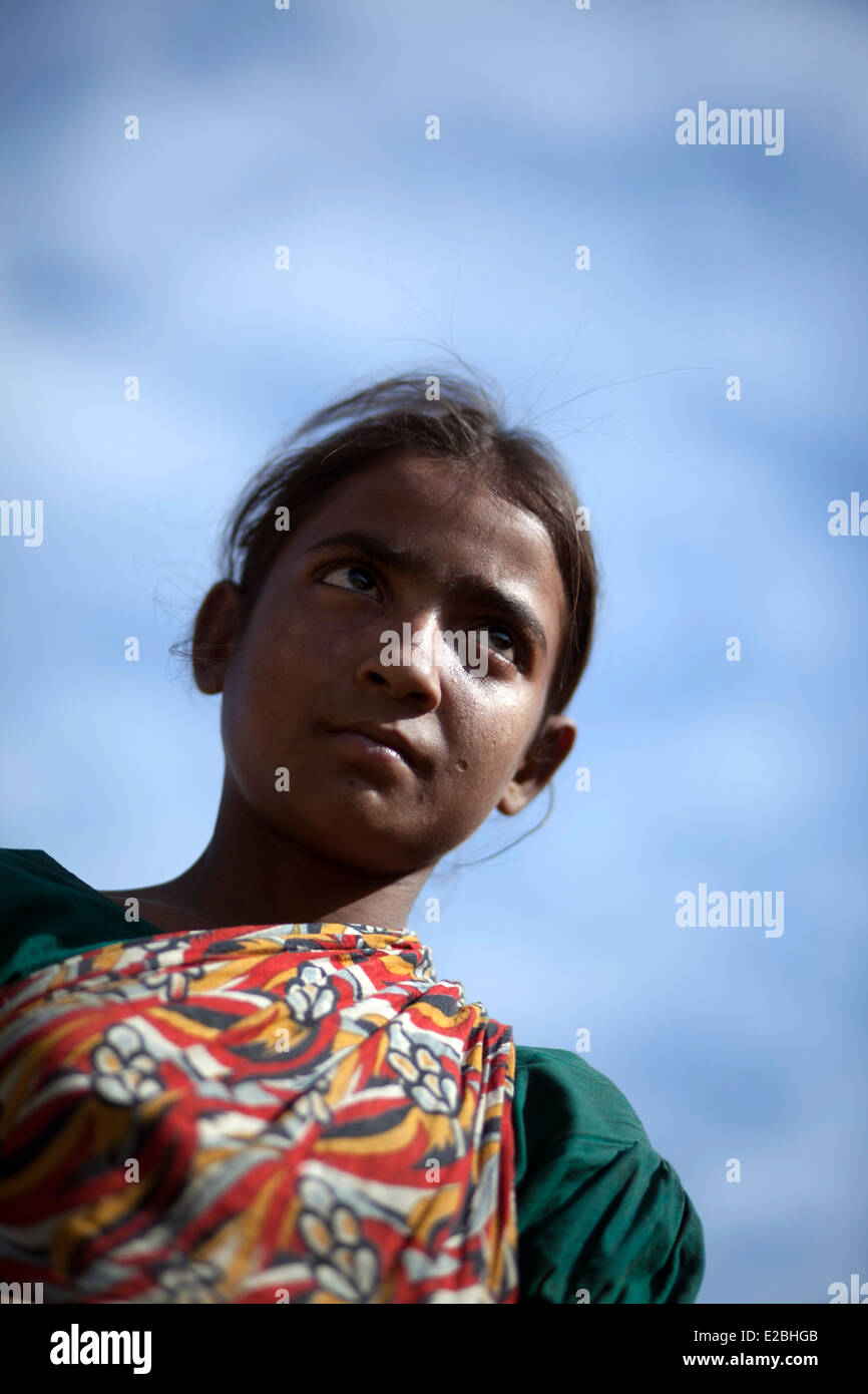 Portrait of a child labor in Bangladesh Stock Photo
