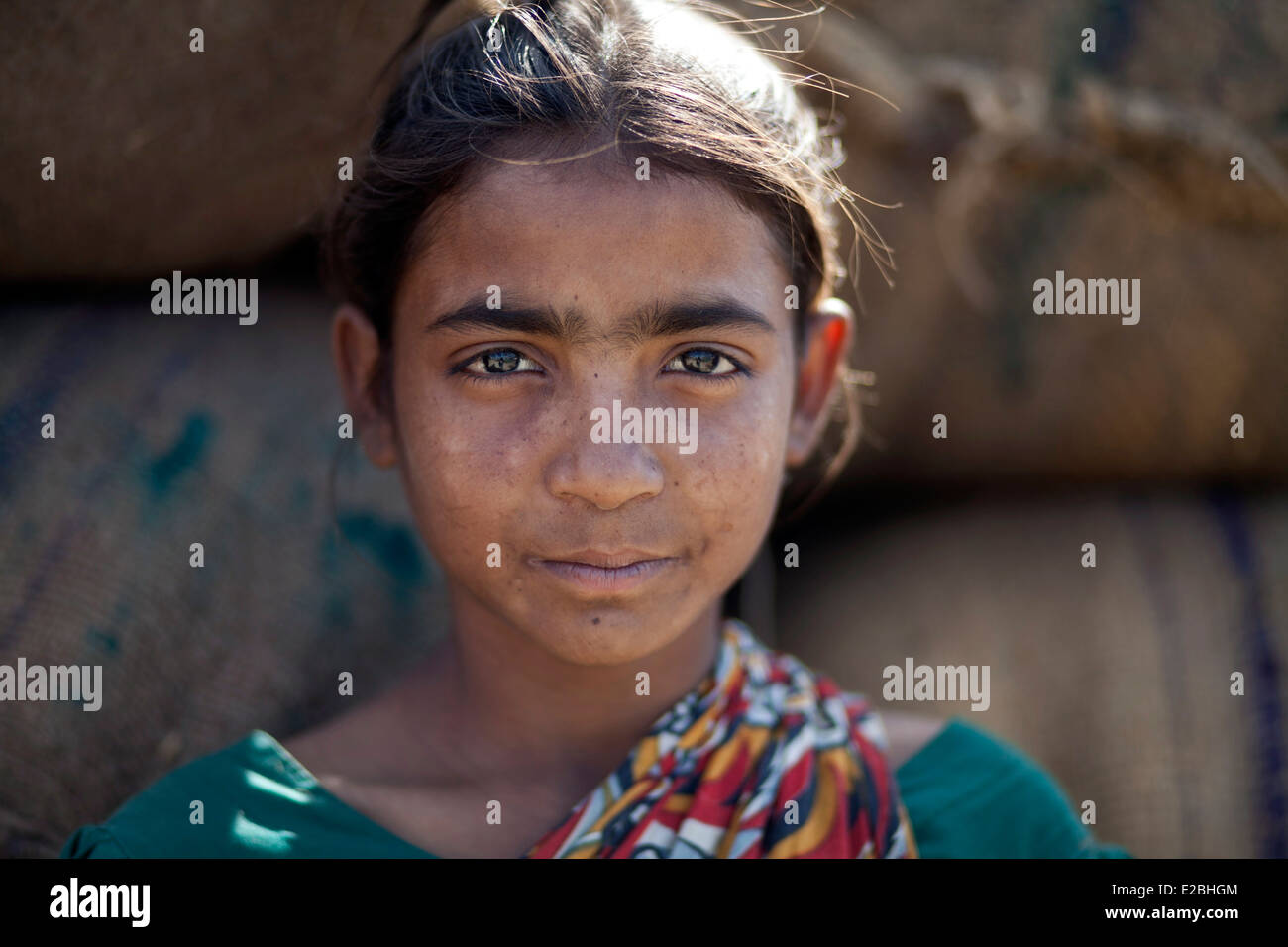 portrait of a child labor in Bangladesh Stock Photo