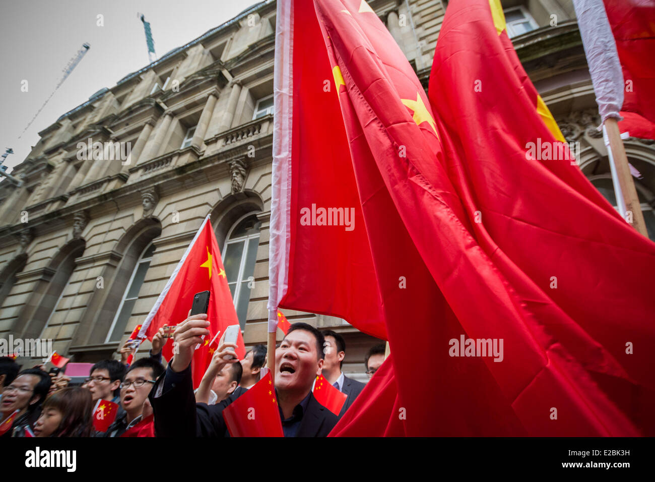 London, UK. 18th June, 2014. Free Tibet Protesters clash with pro Chinese government supporters in London Credit:  Guy Corbishley/Alamy Live News Stock Photo