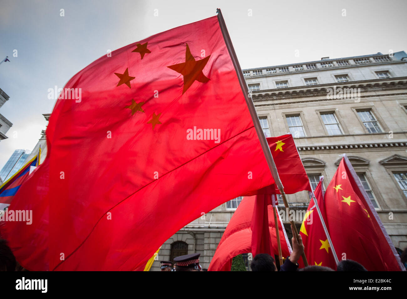 London, UK. 18th June, 2014. Free Tibet Protesters clash with pro Chinese government supporters in London Credit:  Guy Corbishley/Alamy Live News Stock Photo