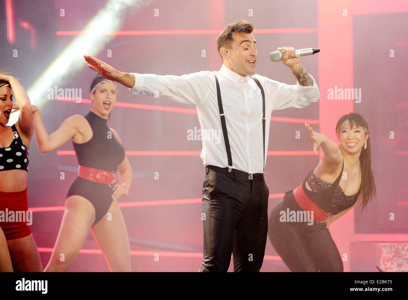 Hedley's lead singer Jacob Hoggard performs at the 2014 MuchMusic Video