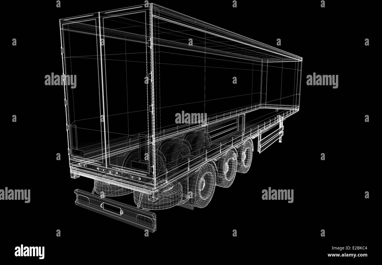 Cargo Delivery Vehicle, body structure, wire model Stock Photo Alamy