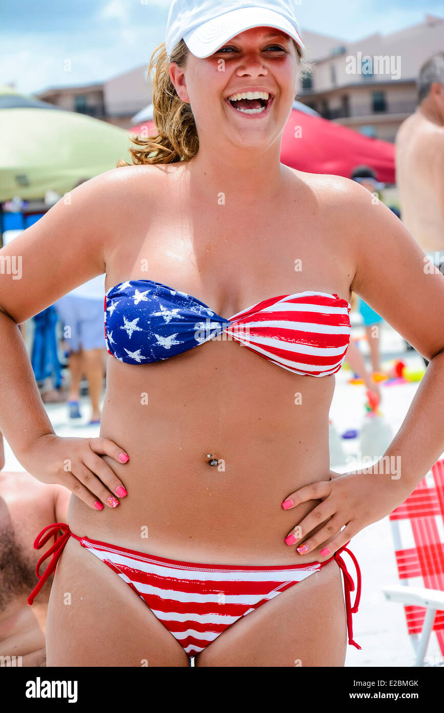 wife bikini stars and stripes free hd photo