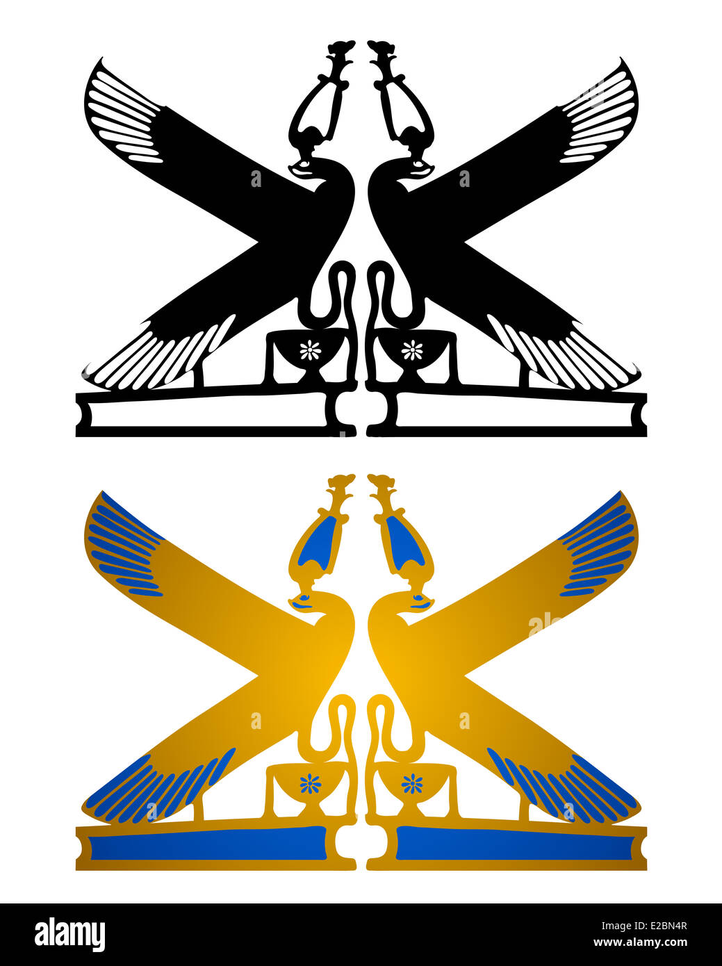 Ancient egyptian wall drawing. EPS 10 vector illustration Stock Photo ...