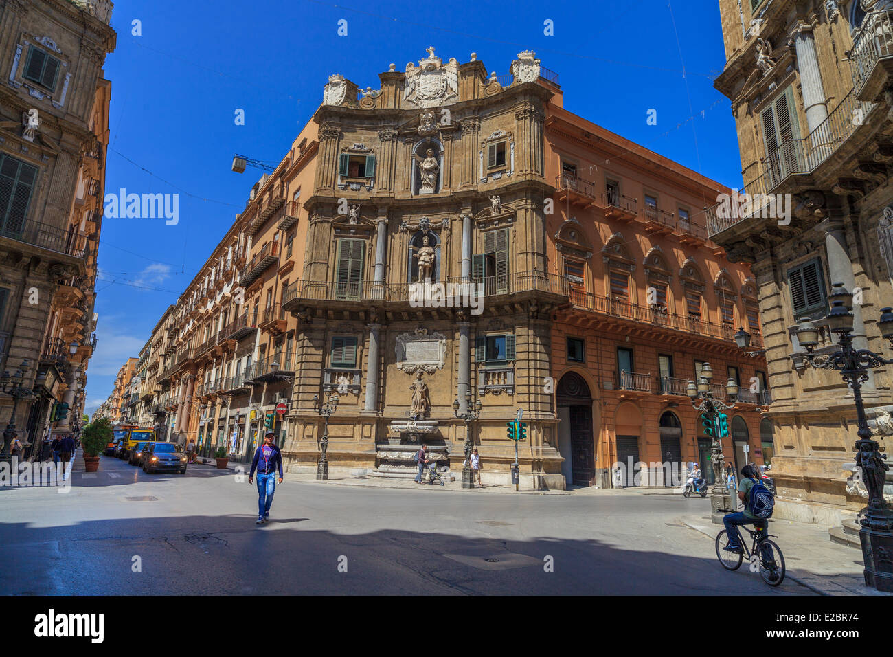 Quattro Cantoni square in Palermo Stock Photo