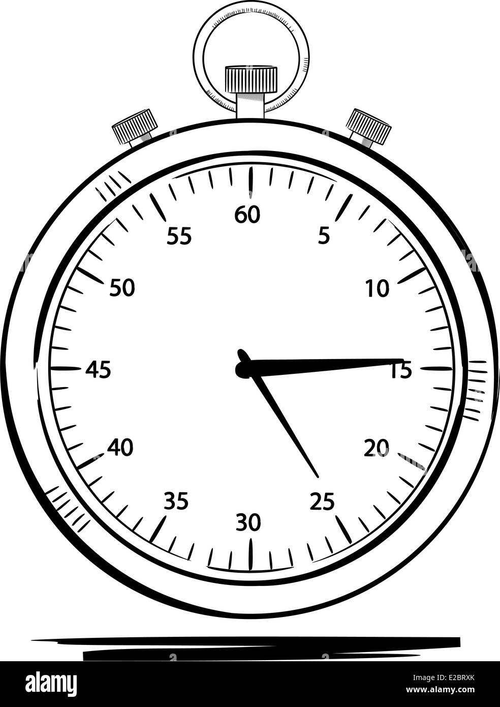 Stop watch in a line drawn style on a white background Stock Photo Alamy