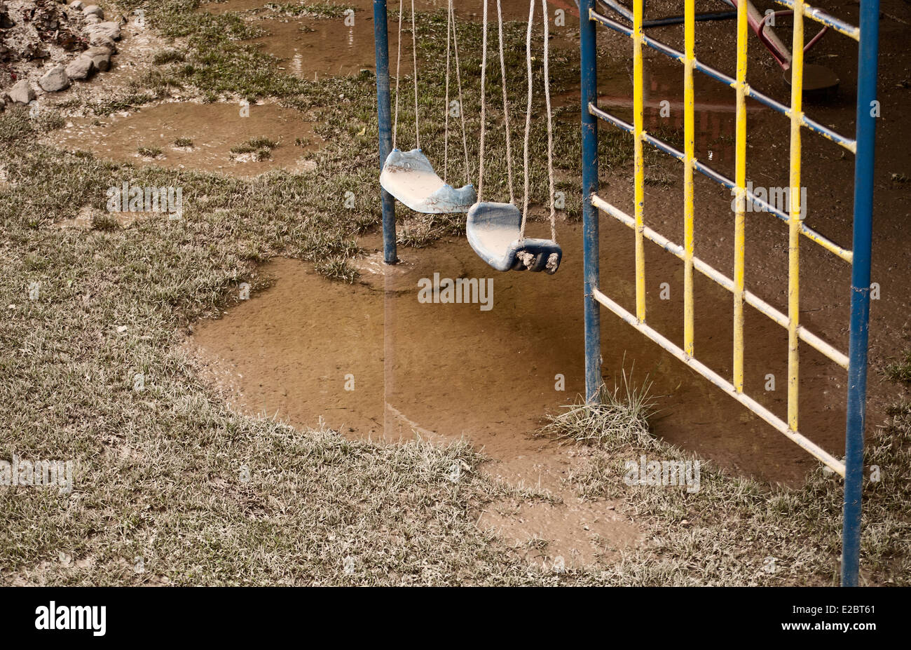 Playground after flood Stock Photo Alamy