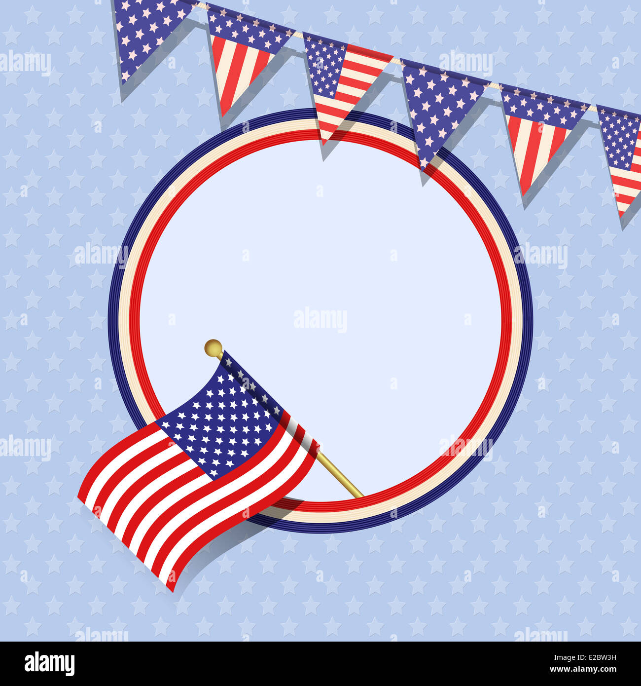 Independence Day Background with Bunting, Flag and Circular Border ...