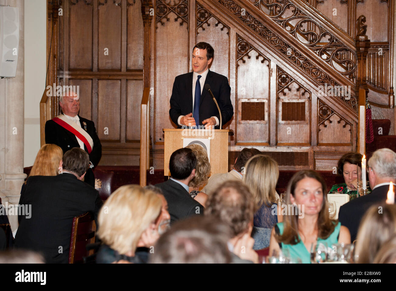 London, UK, 18th June, 2014. George Osborne Chancellor of the Exchequer gives speech at the Margaret Thatcher Conference on Liberty 18th June 2014 Guildhall London uk Credit:  Prixnews/Alamy Live News Stock Photo