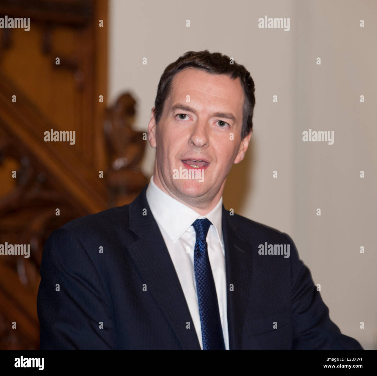 London, UK, 18th June, 2014. George Osborne Chancellor of the Exchequer gives speech at the Margaret Thatcher Conference on Liberty 18th June 2014 Guildhall London uk Credit:  Prixnews/Alamy Live News Stock Photo