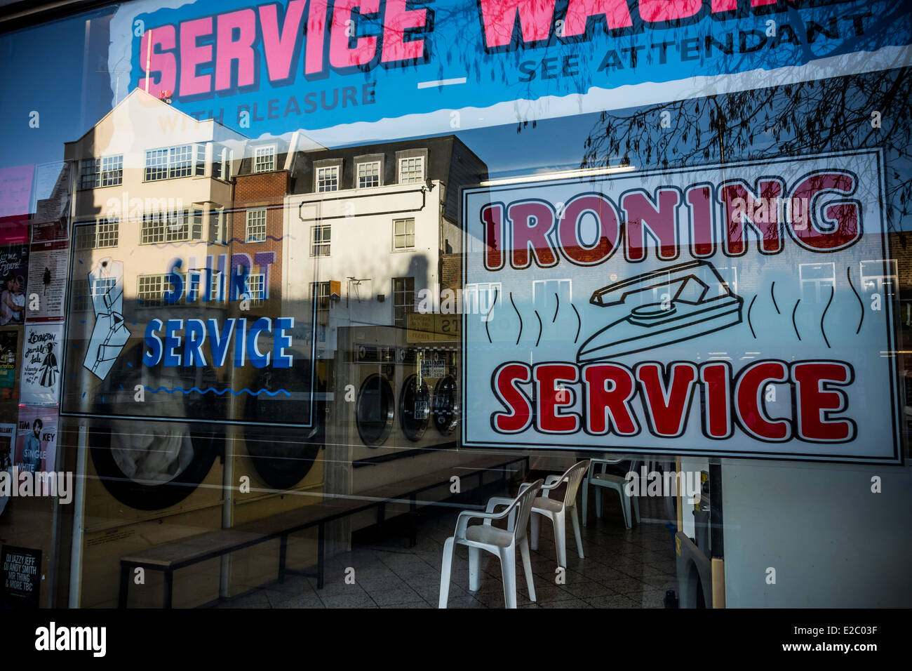 A self-service Launderette Holloway Road London Stock Photo
