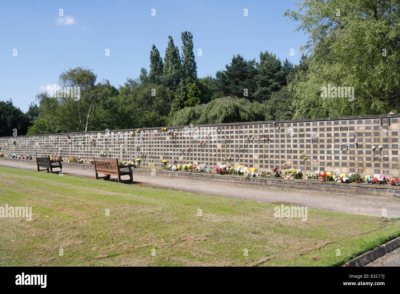 Wall plaque, memorials at Hutcliffe wood Road Crematorium in Sheffield
